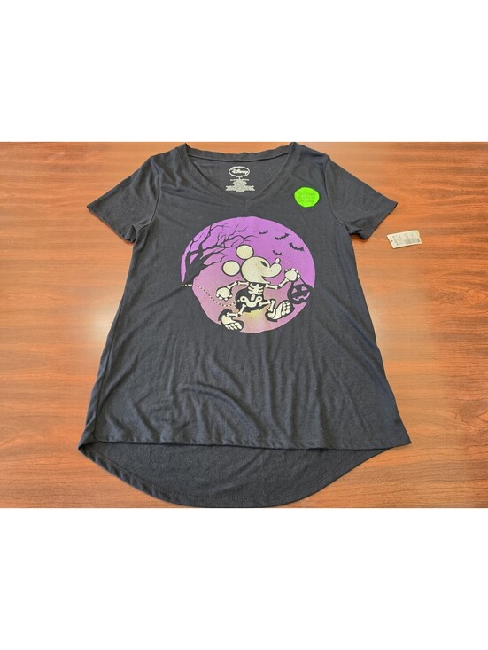 Disney Tops - NWT Disney Mickey Mouse Skeleton Halloween Glow in The Dark V Neck T Shirt Women